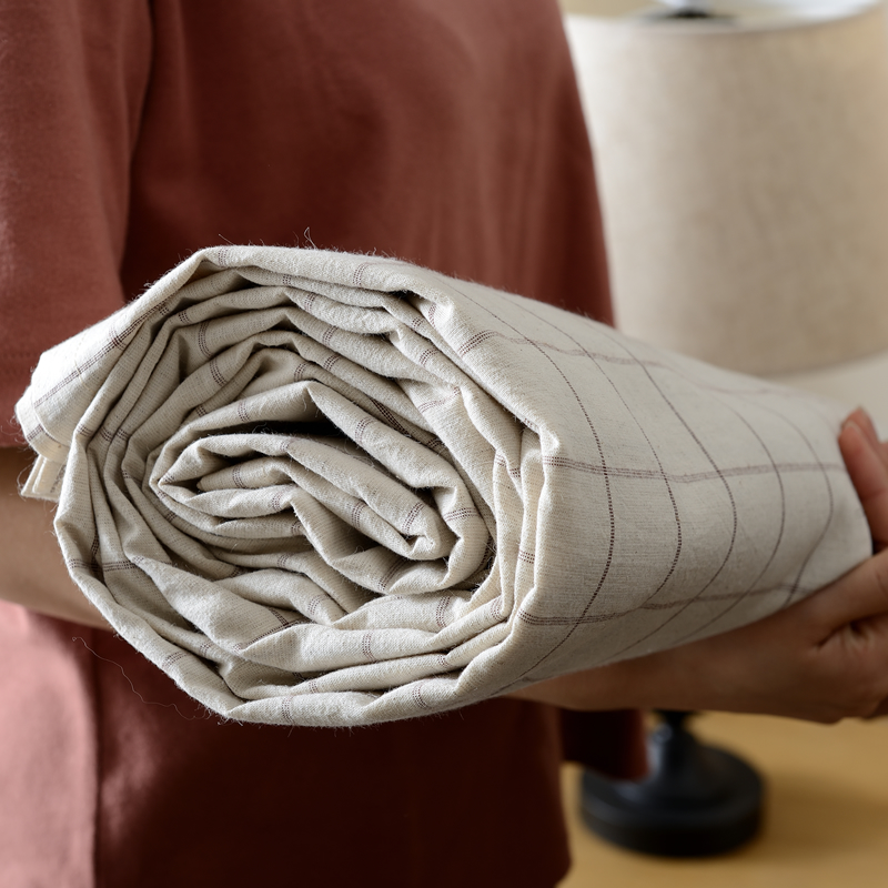 Coffee-toned linen flat sheet