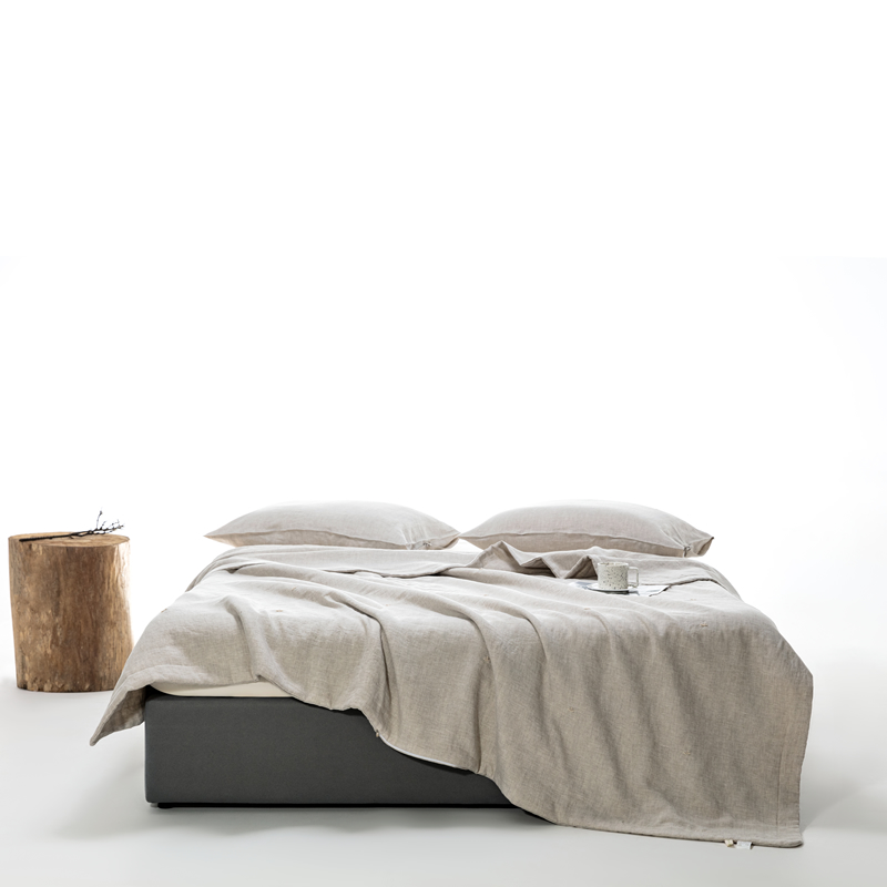 Handcrafted lightweight linen summer quilt